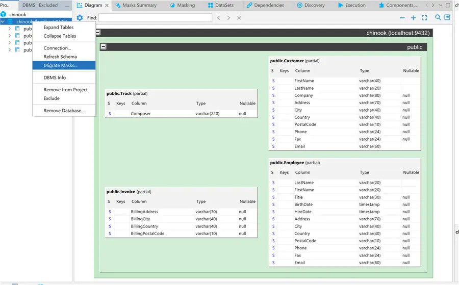 DataVeil reuse project masking settings