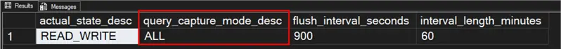 Query Store Settings