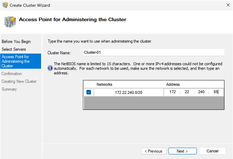 Access Point for Administering the Cluster