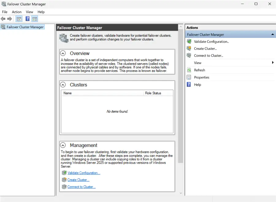 Failover Cluster Manager