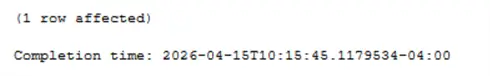 query results message
