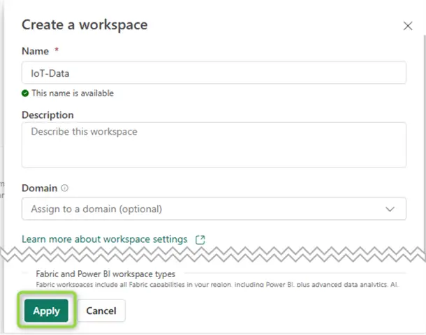 Apply workspace configuration