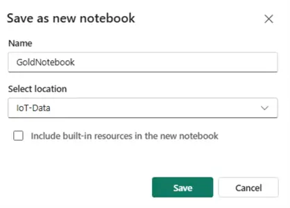 create new gold layer notebook