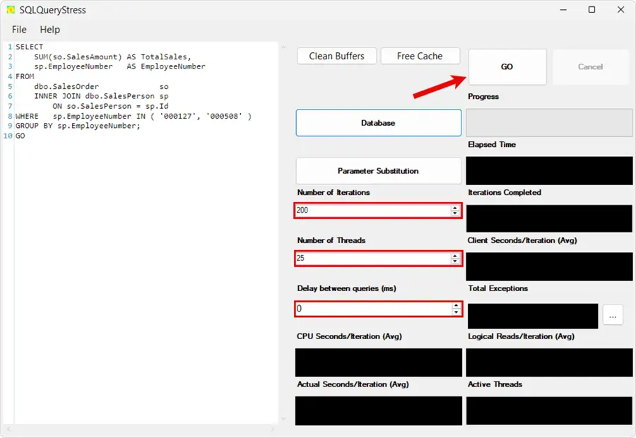 Running SQLQueryStress