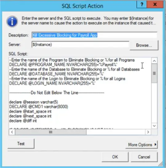 sql diagnostic manager sql script action