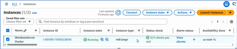 Instance running and rebooted