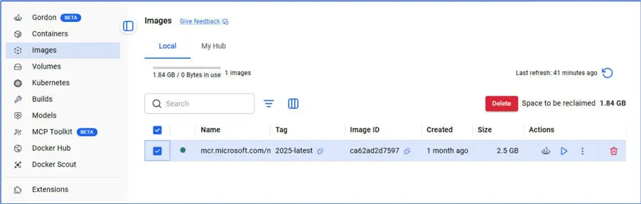 Docker Image in Desktop