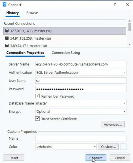 Connect window