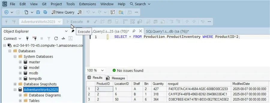 AdventureWorks query