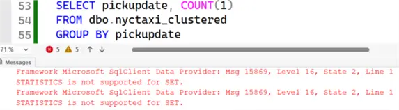 actual execution plan not supported in fabric warehouse