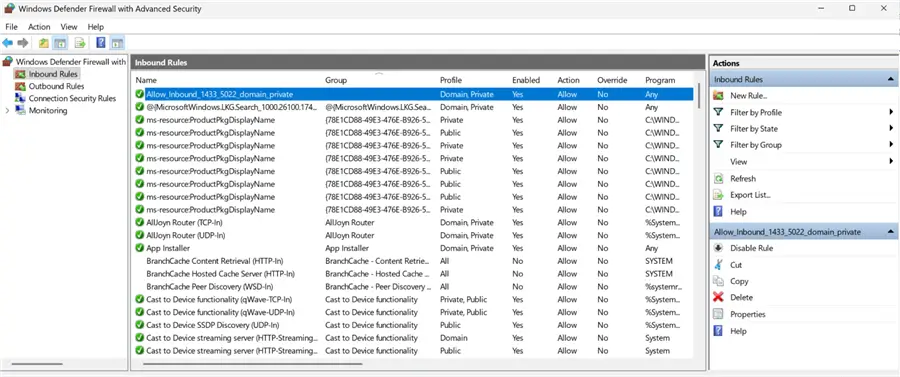 Windows Defender Firewall with Advanced Security