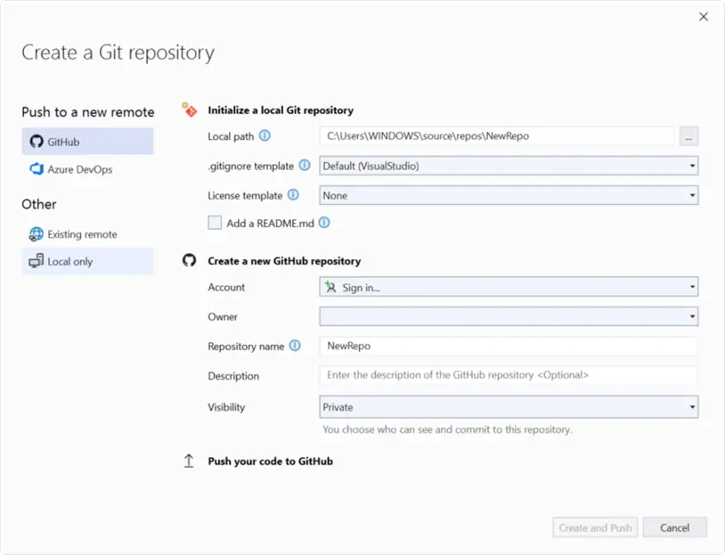 Create a Git repository