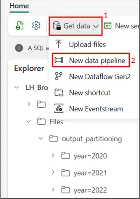 Create a Fabric pipeline
