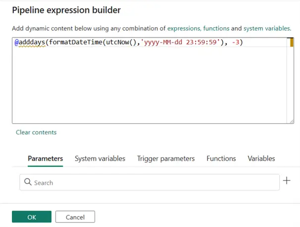 Pipeline expression builder