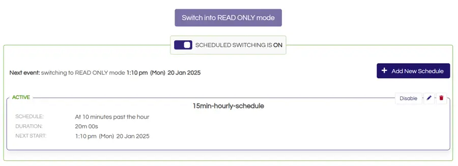 switch database to read only mode with dbvisit