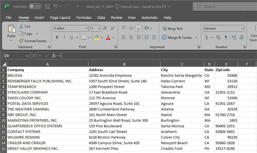 sample data preview