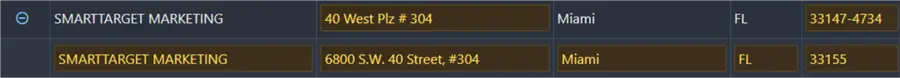 completely misspelled address