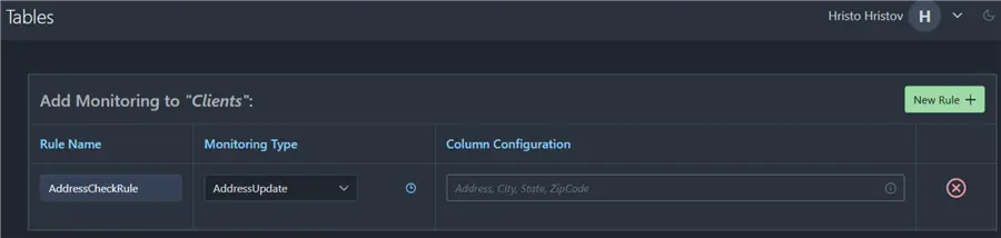 create a new monitor rule