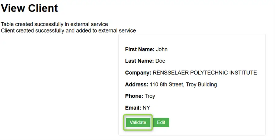 view client data in the CRM app