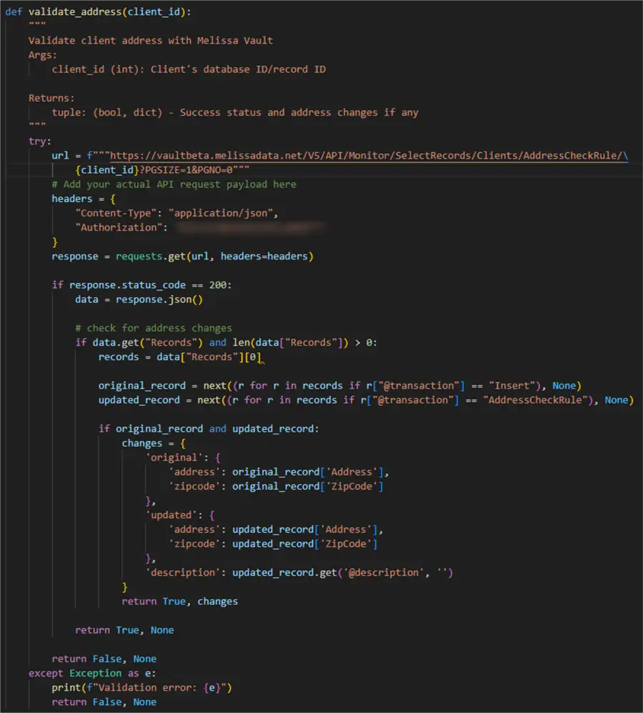 check for address validation in the monitor