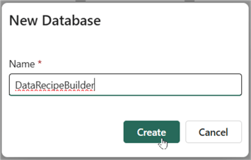 New Database window in Microsoft Fabric