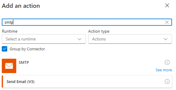 add smtp action