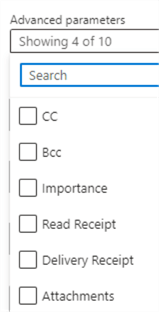 select fields from advanced parameters