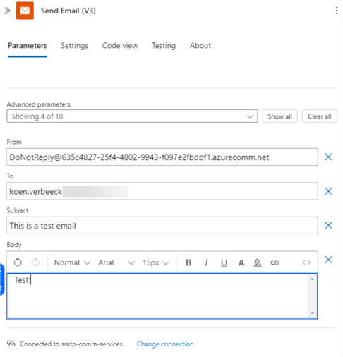 finished smtp action