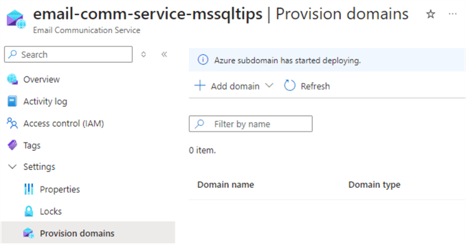 provision domain
