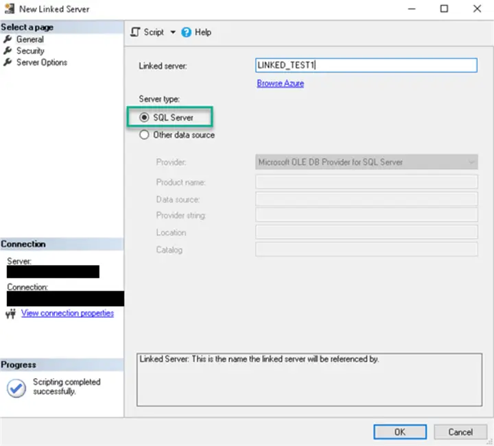 basic Linked Server properties