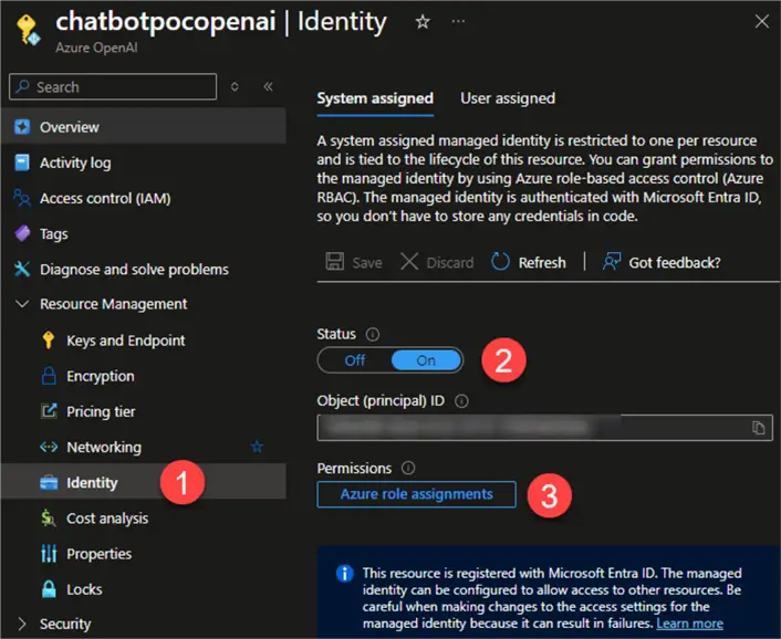 SystemAssignedID Steps to create RBAC managed identity for OpenAI