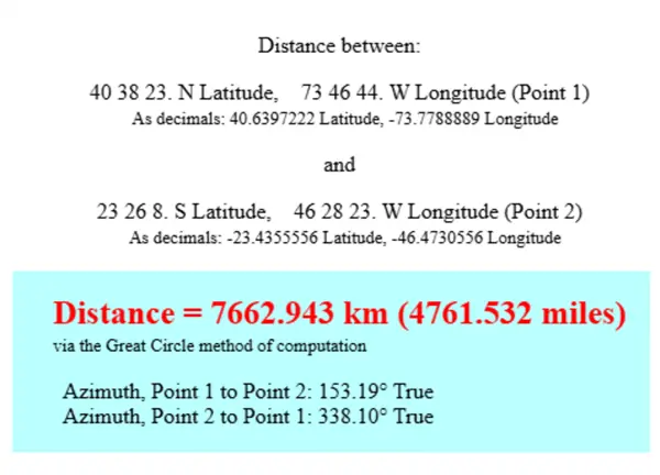 FCC result check for JFK to GRU