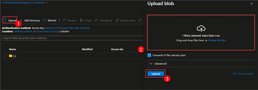 Upload File to adls