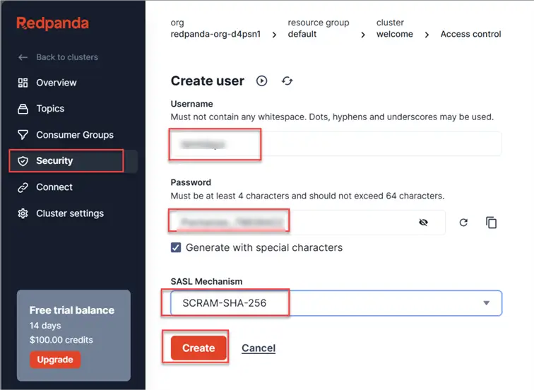 SASL Security for Redpanda