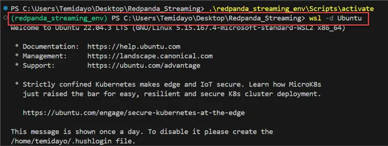 Enter Ubuntu Environment
