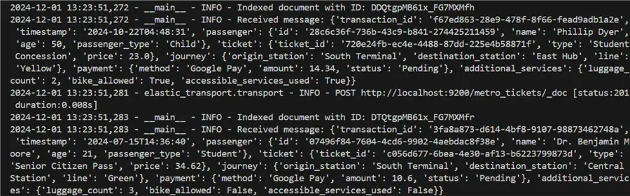 Consumer Script Output