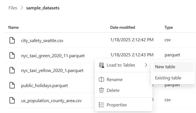create table from file