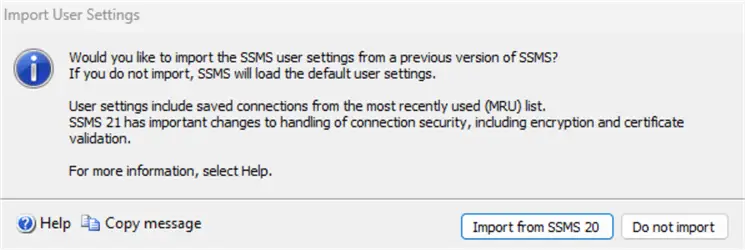 import user settings