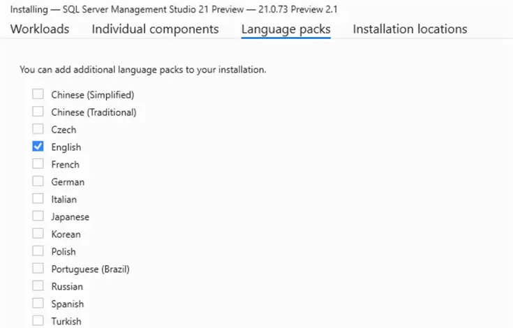 language packs