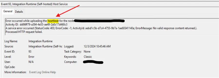 Error log