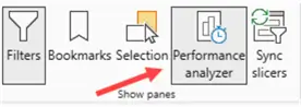 performance analyzer in the ribbon