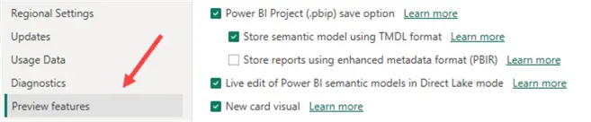 preview settings