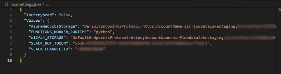 Credentials SLack Token and Channel ID
