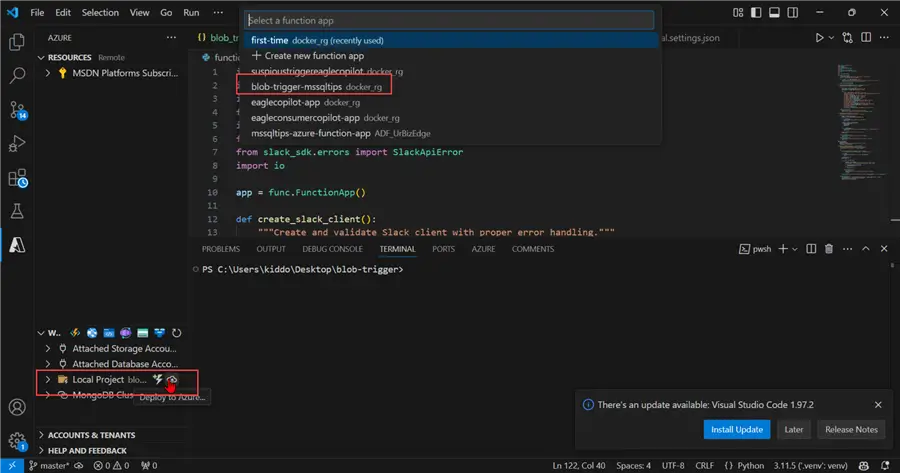 Deployment - Blob Trigger