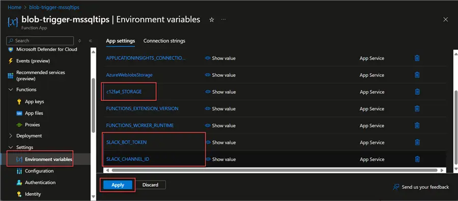 Apply Variables Created