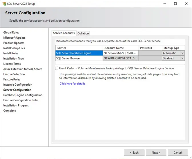 Server Configuration