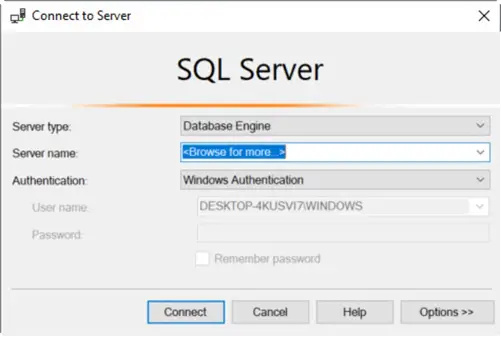 SQL Authentication in SSMS
