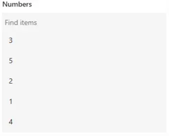 Screenshot to show choice lists of Numbers in a Combo box