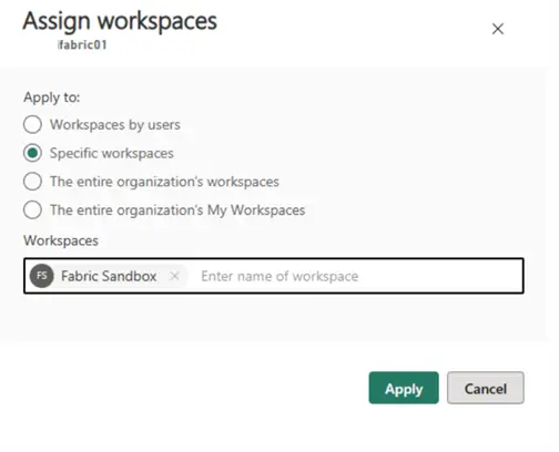 AssignWorkspaces How to assign workspaces to the fabric capacity