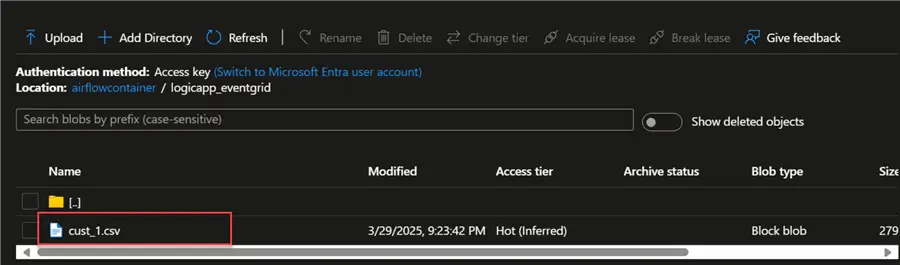 File Upload to ADLS